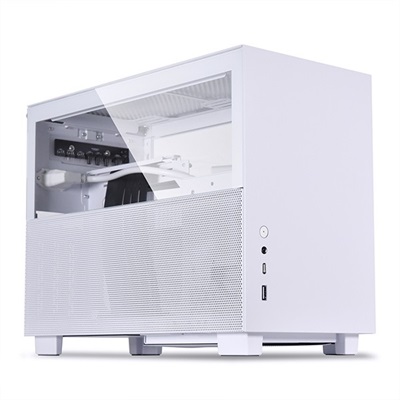 LIAN LI Q58 White Small Case - Spit Mesh and Glass side Panel PCIE 4.0 included.