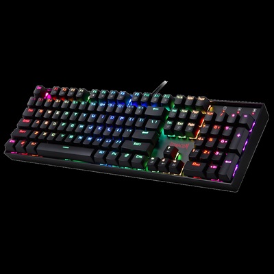 K551-MITRA RGB (RGB Keys) Mechanical Wired Gaming Keyboard RGB LED Backlit With Blue Switches (104 Keys, Black) – Redragon