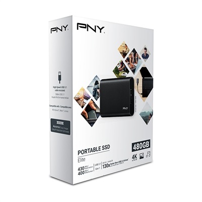 PNY Elite USB 3.1 Gen 1 Portable SSD (480GB) 