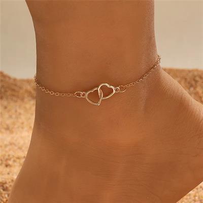 Double Heart Anklet
