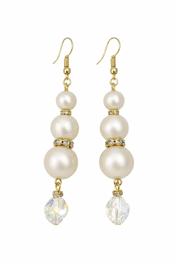 Matte Pearl & Original Swarovski Crystal Earrings