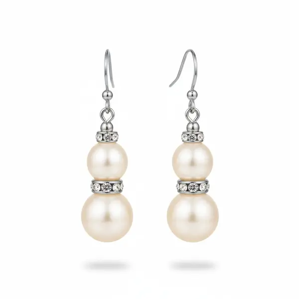 Classic Double Pearl Drop Earrings