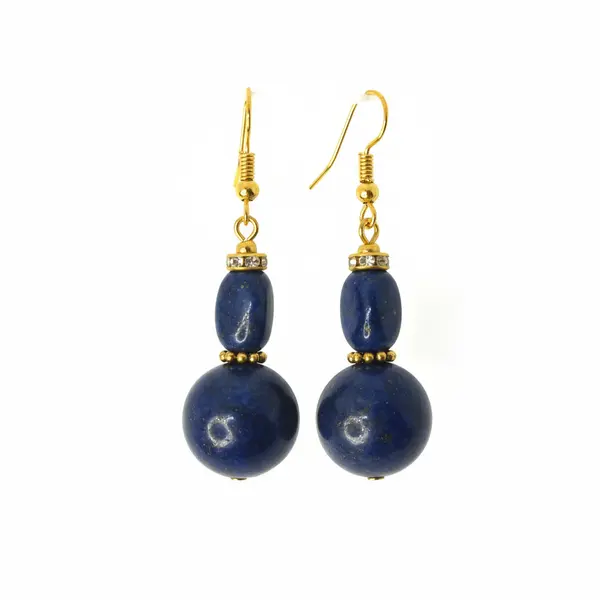 Natural Lapis Lazuli & Gold Drop Earrings