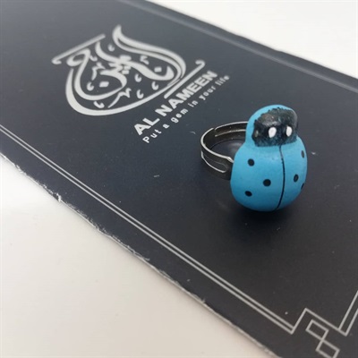 Blue ladybug ring