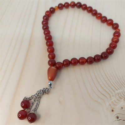 Red Agate Prayer Beads- Aqiq Tasbeeh