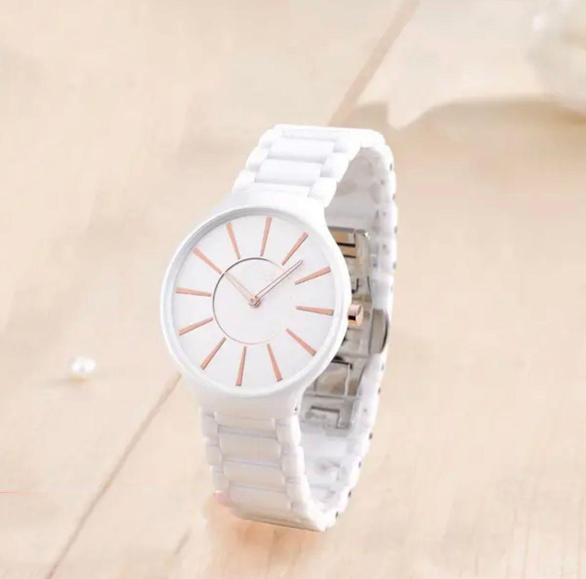 Plain best sale white watch