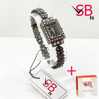 Square Shape Diamond Bracelet Watch For Women / Gold Quartz Gift Wrist Watches For Women / Stylish Bracelets Square Shape Watches For Girls