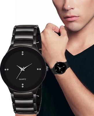 Classic Full Black Chain Stainless Steel Watch For Men.