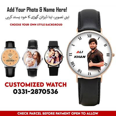 Customized Wrist Watch With Photo / Logo & Name For Girls & Boys Kids 
