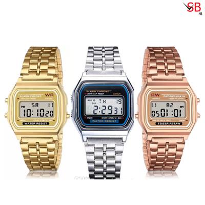 Sleek Stainless Steel LED Digital Watch - Unisex Stylish Watch for Men & Women