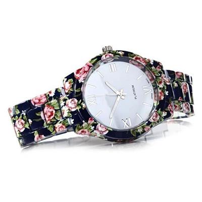 Flower Design Chain Watch For Girls & Women.