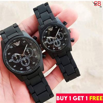 Stylish Pack of 2 Couple Chain Watches Elegant Timepieces for Men & Women