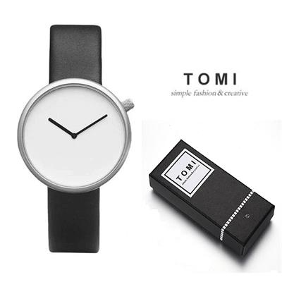 Tomi Round Analog Stylish Silicone Straps Black Quartz Watch For Men - Black