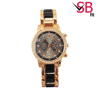 High Quality Chain Rose Gold Double Stones Watch For Girls.