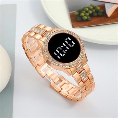 Trending Fashion Round Touch Diamond Led Magnet Chain Watches For Girls  / Digital Magnetic Chain SB FIT LED Watches / With Box 