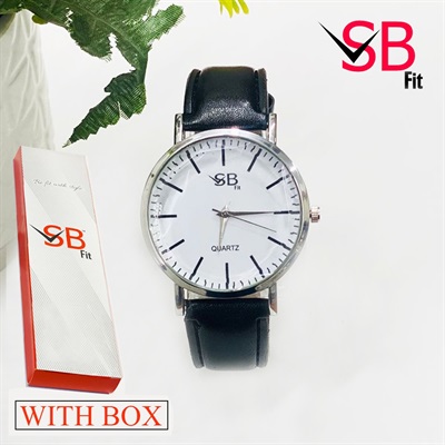 Formal Black Leather Stainless Steel Watch For Mens - Stylish Formal Watches For Boys - Mens Leather Wrist Watches