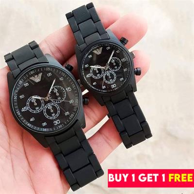Pack of 2 Couple Pair Rubber Chain Watch | Pair Watches For Couples | High Quality Couple Watches
