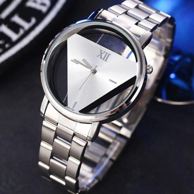 Triangle Dial Stainless Steel Strap Watch For Mens.