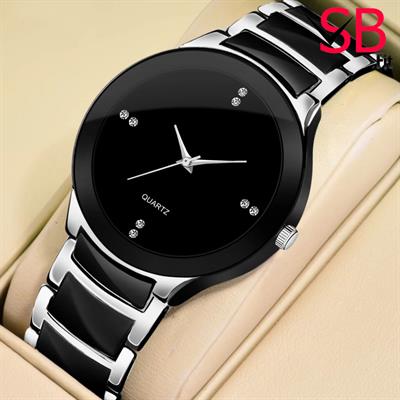 Classic Rose Gold & Black Chain Stainless Steel Watch For Men.