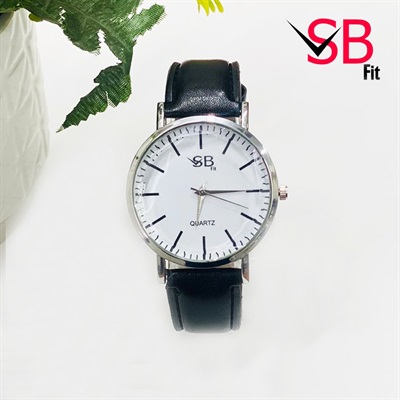 Jet Black Leather Watch For Girls / SB FIT Ladies Watches For Girls