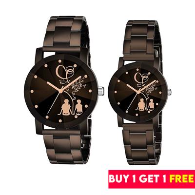 Pack of 2 Couple Watches For Men & Women.