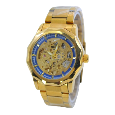 Men's Stainless Steel Automatic Chain  Watch Golden