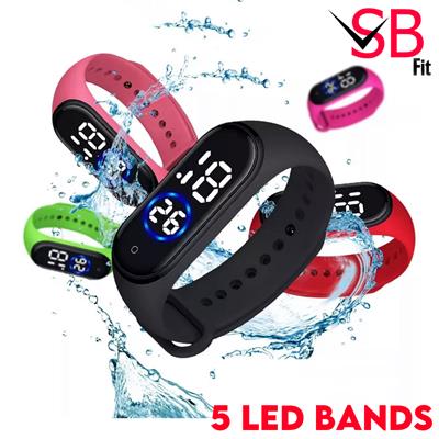 Pack of 5 Watches Waterproof Sport M4 Touch Led Digital Watch For Boys & Girls SB FIT - All Colours