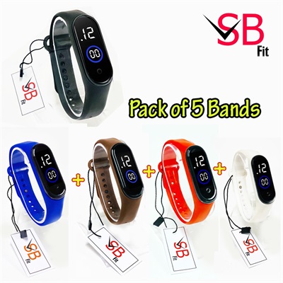Pack of 5 M- Waterproof Sport M4 Touch Led Digital Watch For Girls & Women SB FIT - All Colours