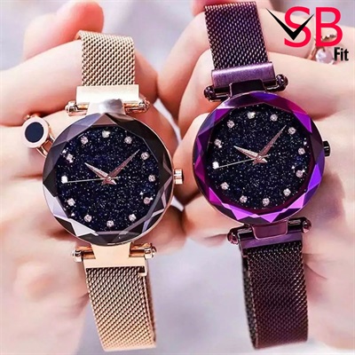 Pack of 2 Watches / Trending Luxury Ladies Magnet Chain Watch For Women & Girls / Stylish Women Magnetic Watch For Girls