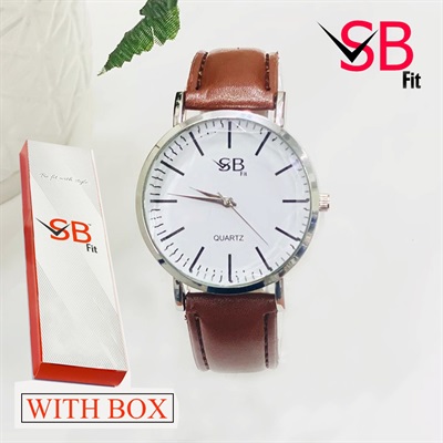 Formal Brown Leather Stainless Steel Watch For Mens - Stylish Formal Watches For Boys - Mens Leather Wrist Watches