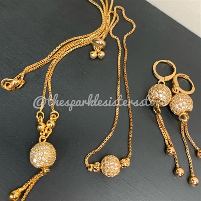 Gold plated pendant,bracelet and earrings set