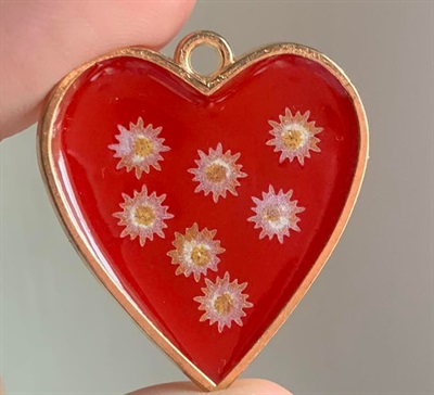 Bright Red Heart Shaped Pendant