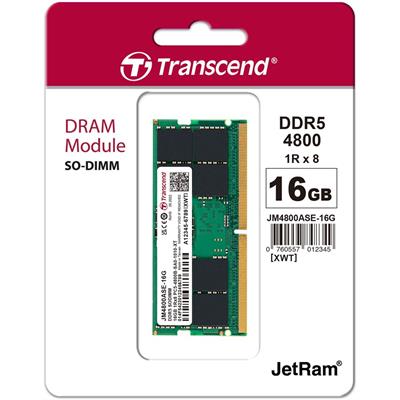 Transcend JetRam 16GB DDR5 4800 SO-DIMM DRAM Memory.