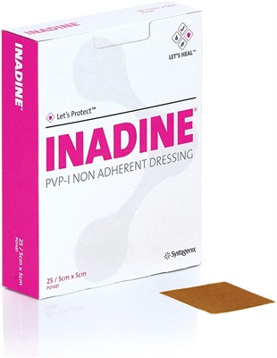 Inadine (PVP-I) Non Adherent Dressing 5cm x 5cm (25s)
