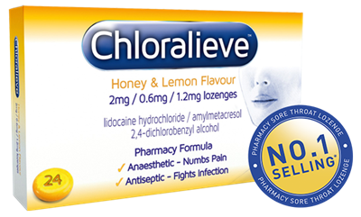 Chloralieve Honey & Lemon Sore Throat Lozenges