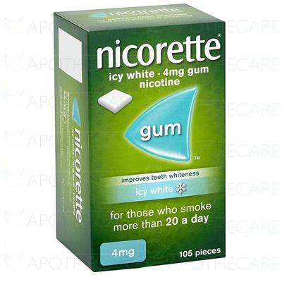 Nicorette Nicotine Gum 4 mg Icywhite 105s
