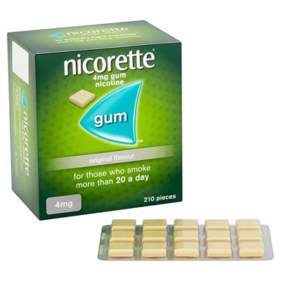 Nicorette Nicotine Gum Original flavor 4 mg 210s