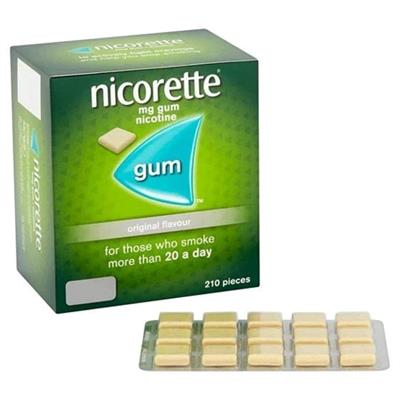 Nicorette Nicotine Gum 2 mg Original flavor 210s