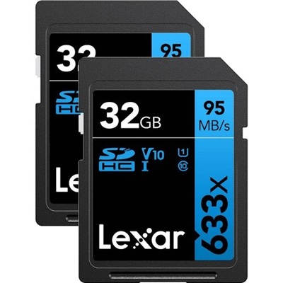 Lexar 32gb/64gb High Performance 633x SD Camera Card SDHC / SDXC UHS-I 95Mb/s