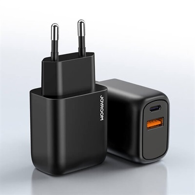 JOYROOM L-QP204 20W Smart Dual Port PD+QC3.0 Travel Charger EU Plug (Black)