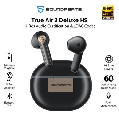SoundPEATS Wireless Earbuds Air3 Deluxe HS with Hi-Res Audio Certification and LDAC Codec, Bluetooth 5.2 Earphones with 4 Mics and ENC for Calls