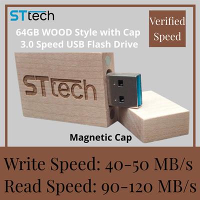 64gb Wood Style 3.0 Speed USB Flash Drive Real Capacity Write 40-50MB/s Read 90-120MB/s