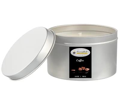 Coffee Scented Candle in Silver Tin