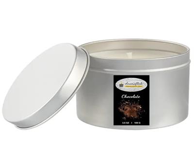 Chocolate Scented Candle in Silver Tin