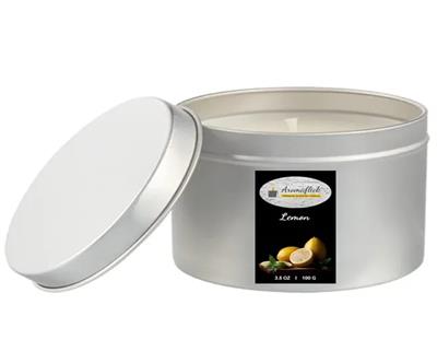 Lemon Scented Candle in Silver Tin