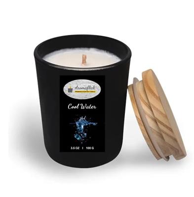 Cool Water Scented Candle in Black Jar