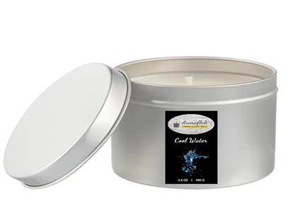 Cool Water Scented Candle in Silver Tin