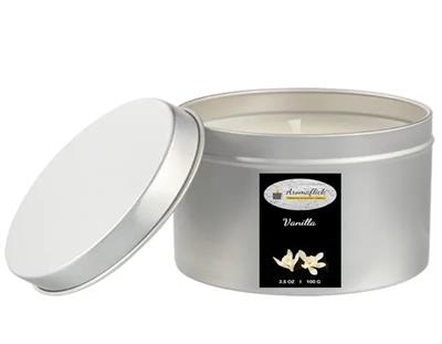 Vanilla Scented Candle in Silver Tin