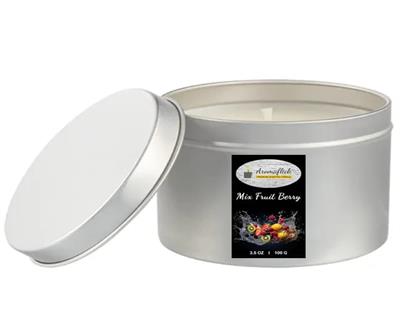 Mix Fruit Berry Scented Candle in Silver Tin