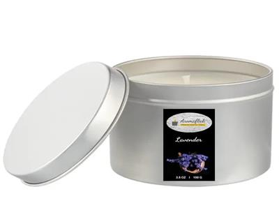 Lavender Scented Candle in Silver Tin